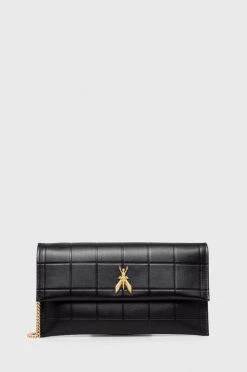 Γυναικεία Τσάντες χειρός Δερμάτινη τσάντα συμπλέκτη Patrizia Pepe μαύρο