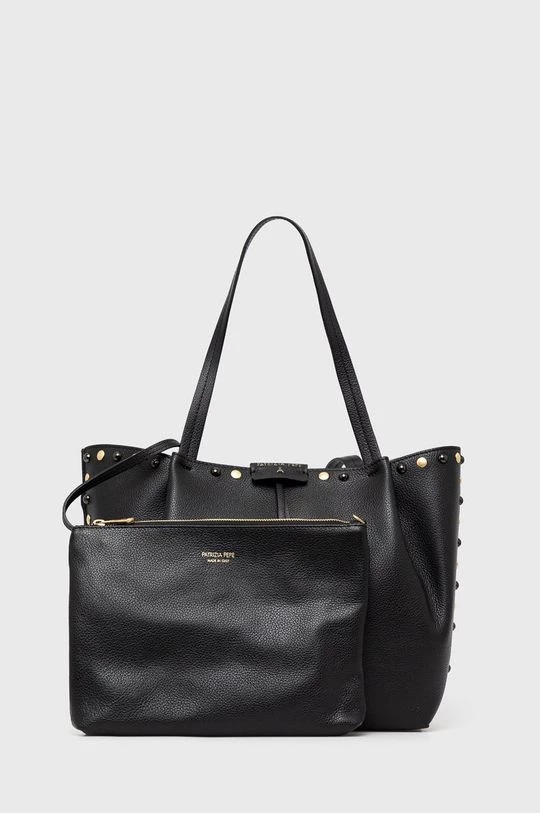 Γυναικεία Τσάντες Shopper και Tote Δερμάτινη τσάντα Patrizia Pepe μαύρο 1 Γυναικεία Τσάντες Shopper και Tote Δερμάτινη τσάντα Patrizia Pepe μαύρο
