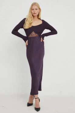 Γυναικεία Φορέματα Φόρεμα από μείγμα μαλλιού Patrizia Pepe μοβ,