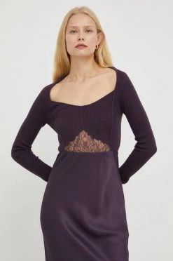 Γυναικεία Φορέματα Φόρεμα από μείγμα μαλλιού Patrizia Pepe μοβ, -Φτηνός Patrizia Pepe Κατάστημα unnamed file 1367