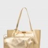 Γυναικεία Τσάντες Shopper και Tote Δερμάτινη τσάντα Patrizia Pepe χρυσαφί