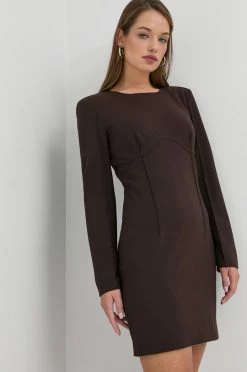 Γυναικεία Φορέματα Φόρεμα από μείγμα μαλλιού Patrizia Pepe καφέ,