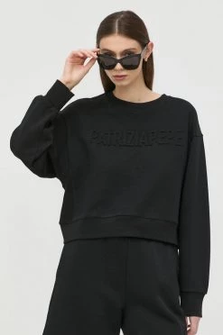 Γυναικεία Χωρίς φερμουάρ Βαμβακερή μπλούζα Patrizia Pepe χρώμα: μαύρο,