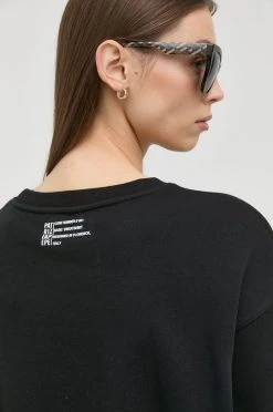 Γυναικεία Χωρίς φερμουάρ Βαμβακερή μπλούζα Patrizia Pepe χρώμα: μαύρο, -Φτηνός Patrizia Pepe Κατάστημα unnamed file 1879