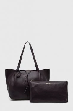 Γυναικεία Τσάντες Shopper και Tote Δερμάτινη τσάντα Patrizia Pepe μοβ