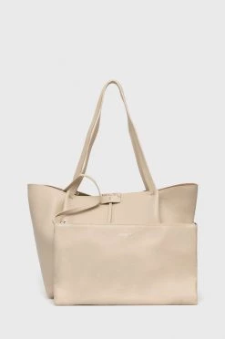 Γυναικεία Τσάντες Shopper και Tote Δερμάτινη τσάντα Patrizia Pepe μπεζ