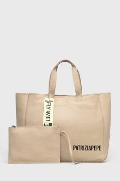 Γυναικεία Τσάντες Shopper και Tote Δερμάτινη τσάντα Patrizia Pepe μπεζ