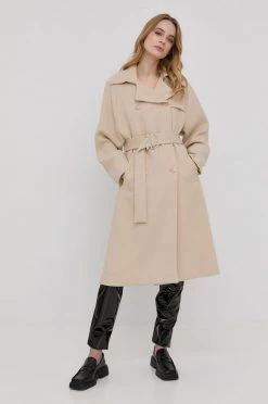 Γυναικεία Παλτά Παλτό Patrizia Pepe χρώμα: μπεζ,