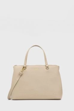 Γυναικεία Τσάντες Shopper και Tote Patrizia Pepe - Δερμάτινη τσάντα χρώμα της άμμου