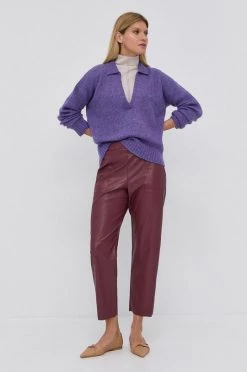 Γυναικεία Χωρίς φερμουάρ Πουλόβερ με προσθήκη μαλλιού Patrizia Pepe χρώμα: μοβ