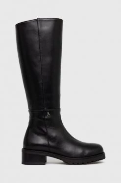 Γυναικεία Μπότες Δερμάτινες μπότες Patrizia Pepe χρώμα: μαύρο