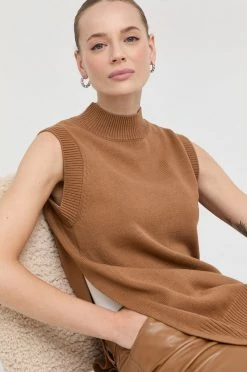 Γυναικεία Χωρίς φερμουάρ Μάλλινο γιλέκο Patrizia Pepe χρώμα: καφέ,