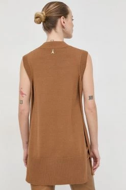 Γυναικεία Χωρίς φερμουάρ Μάλλινο γιλέκο Patrizia Pepe χρώμα: καφέ, -Φτηνός Patrizia Pepe Κατάστημα unnamed file 2233