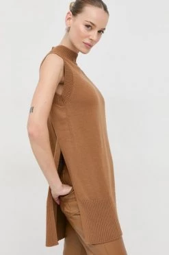 Γυναικεία Χωρίς φερμουάρ Μάλλινο γιλέκο Patrizia Pepe χρώμα: καφέ, -Φτηνός Patrizia Pepe Κατάστημα unnamed file 2234