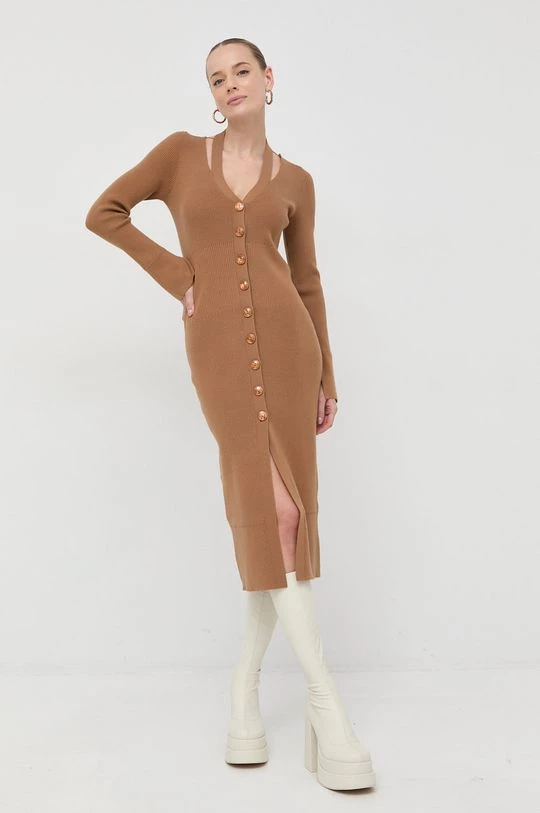 Γυναικεία Φορέματα Μάλλινο φόρεμα Patrizia Pepe καφέ, 1 Γυναικεία Φορέματα Μάλλινο φόρεμα Patrizia Pepe καφέ,