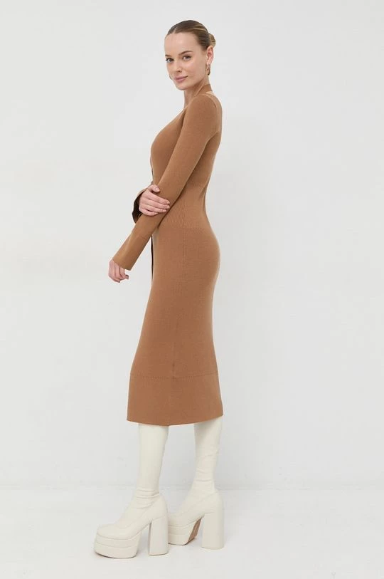 Γυναικεία Φορέματα Μάλλινο φόρεμα Patrizia Pepe καφέ, 2 Γυναικεία Φορέματα Μάλλινο φόρεμα Patrizia Pepe καφέ, - Image 2
