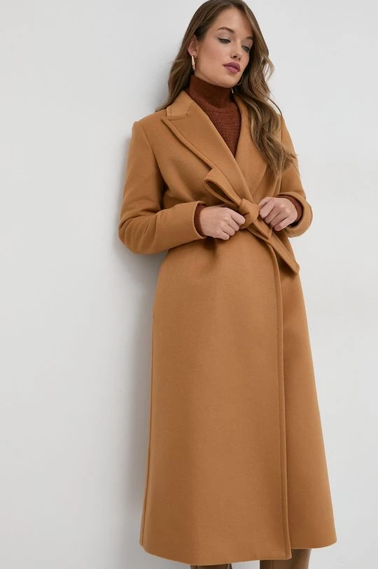 Γυναικεία Παλτά Μάλλινο παλτό Patrizia Pepe καφέ, 1 Γυναικεία Παλτά Μάλλινο παλτό Patrizia Pepe καφέ,