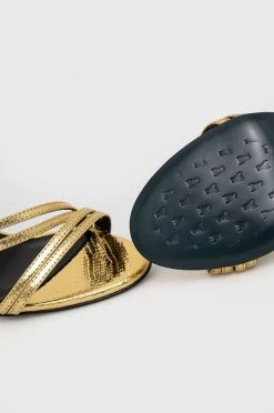 Γυναικεία Πέδιλα με τακούνι Δερμάτινα σανδάλια Patrizia Pepe χρυσαφί -Φτηνός Patrizia Pepe Κατάστημα unnamed file 2319