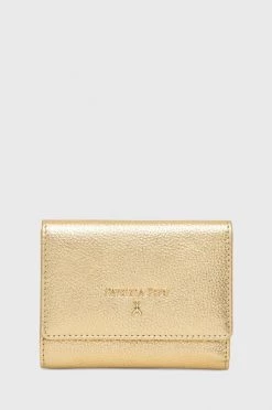 Γυναικεία Πορτοφόλια Δερμάτινο πορτοφόλι Patrizia Pepe χρώμα: χρυσαφί