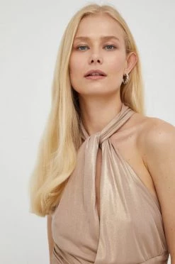 Γυναικεία Αμάνικος Κορμάκι Patrizia Pepe χρυσαφί