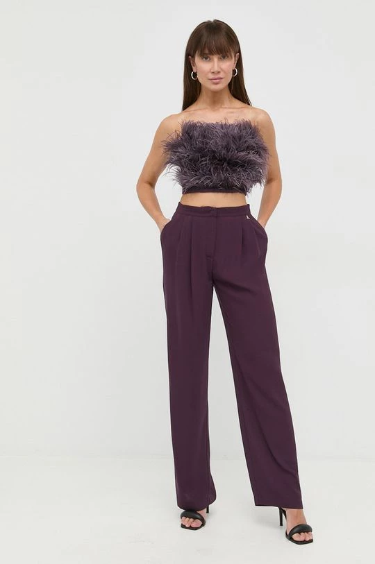 Γυναικεία Υφασμάτινα Παντελόνι Patrizia Pepe μοβ, 2 Γυναικεία Υφασμάτινα Παντελόνι Patrizia Pepe μοβ, - Image 2