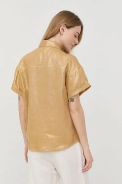 Γυναικεία Πουκάμισα Πουκάμισο από λινό Patrizia Pepe χρυσαφί, -Φτηνός Patrizia Pepe Κατάστημα unnamed file 2620