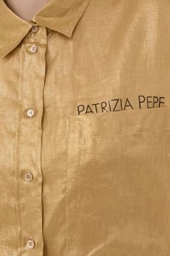 Γυναικεία Πουκάμισα Πουκάμισο από λινό Patrizia Pepe χρυσαφί, -Φτηνός Patrizia Pepe Κατάστημα unnamed file 2622