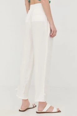 Γυναικεία Υφασμάτινα Λινό παντελόνι Patrizia Pepe άσπρο, -Φτηνός Patrizia Pepe Κατάστημα unnamed file 2625