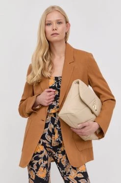 Γυναικεία Σακάκια Blazer με μείγμα λινών Patrizia Pepe καφέ,