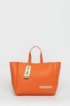 Γυναικεία Τσάντες Shopper και Tote Δερμάτινη τσάντα Patrizia Pepe πορτοκαλί