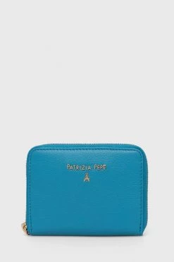 Γυναικεία Πορτοφόλια Δερμάτινο πορτοφόλι Patrizia Pepe χρώμα: τιρκουάζ