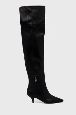 Γυναικεία Μπότες Δερμάτινες μπότες Patrizia Pepe χρώμα: μαύρο,