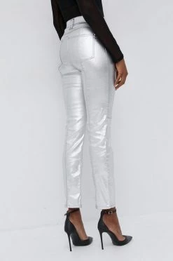 Γυναικεία Υφασμάτινα Παντελόνι Patrizia Pepe χρώμα: ασημί -Φτηνός Patrizia Pepe Κατάστημα unnamed file 2881