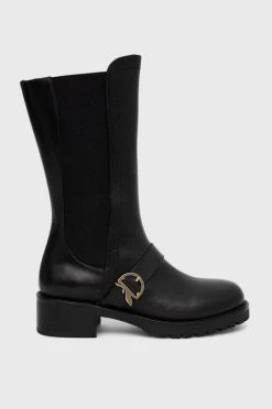 Γυναικεία Μποτάκια Δερμάτινες μπότες τσέλσι Patrizia Pepe χρώμα: μαύρο,