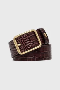 Γυναικεία Ζώνες Δερμάτινη ζώνη Patrizia Pepe χρώμα: μοβ