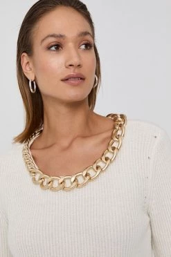 Γυναικεία Χωρίς φερμουάρ Πουλόβερ με προσθήκη μαλλιού Patrizia Pepe χρώμα: άσπρο -Φτηνός Patrizia Pepe Κατάστημα unnamed file 2914