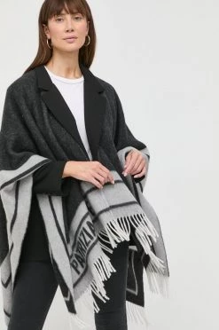 Γυναικεία Πόντσο Μάλλινο πόντσο Patrizia Pepe γκρι