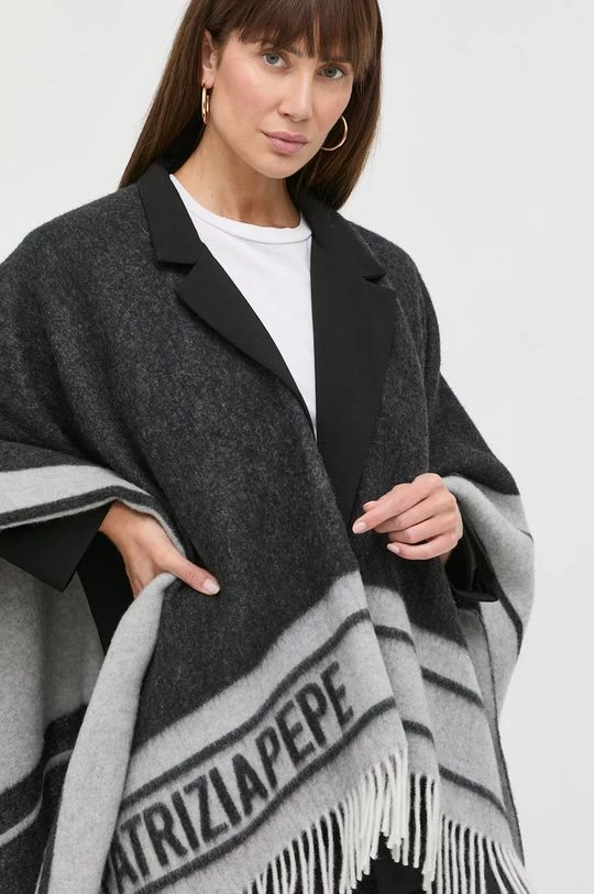 Γυναικεία Πόντσο Μάλλινο πόντσο Patrizia Pepe γκρι 4 Γυναικεία Πόντσο Μάλλινο πόντσο Patrizia Pepe γκρι - Image 4