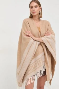 Γυναικεία Πόντσο Μάλλινο πόντσο Patrizia Pepe μπεζ