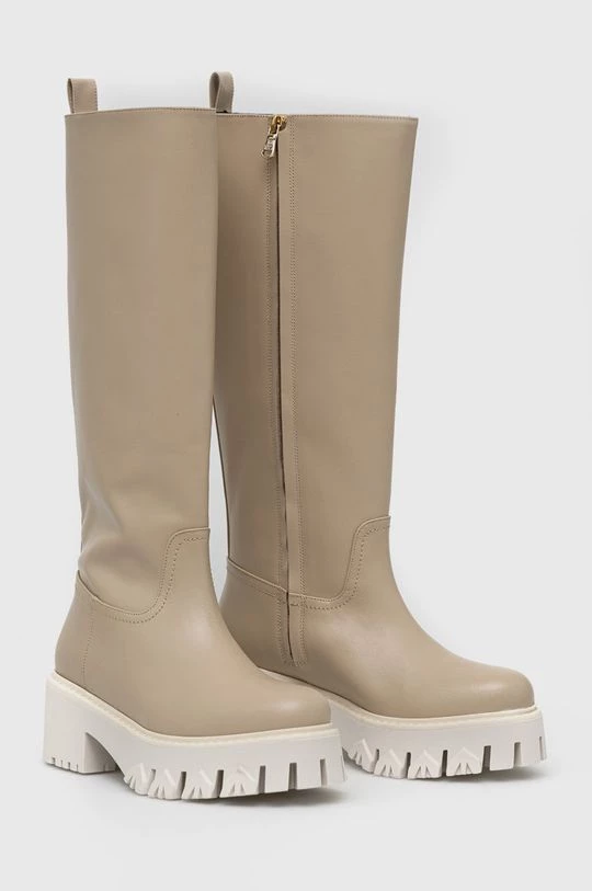 Γυναικεία Μπότες Δερμάτινες μπότες Patrizia Pepe χρώμα: μπεζ, 2 Γυναικεία Μπότες Δερμάτινες μπότες Patrizia Pepe χρώμα: μπεζ, - Image 2