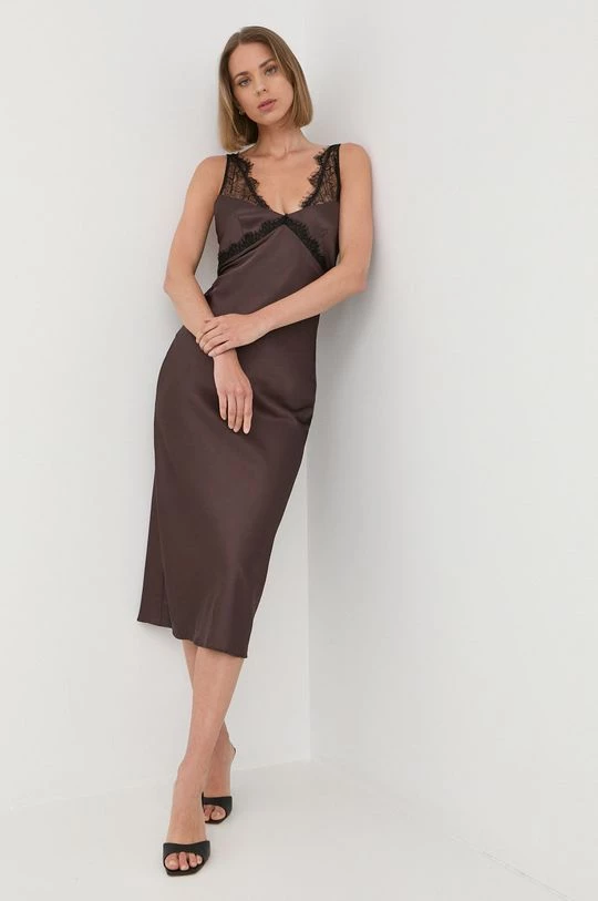 Γυναικεία Φορέματα Φόρεμα Patrizia Pepe καφέ, 1 Γυναικεία Φορέματα Φόρεμα Patrizia Pepe καφέ,