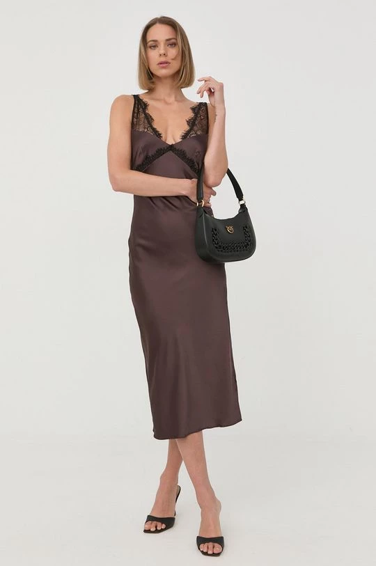 Γυναικεία Φορέματα Φόρεμα Patrizia Pepe καφέ, 2 Γυναικεία Φορέματα Φόρεμα Patrizia Pepe καφέ, - Image 2