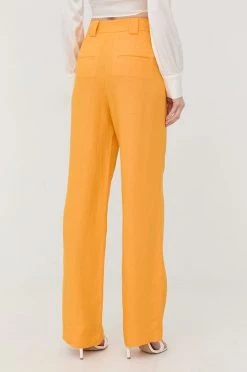 Γυναικεία Υφασμάτινα Λινό παντελόνι Patrizia Pepe κίτρινο, -Φτηνός Patrizia Pepe Κατάστημα unnamed file 3107