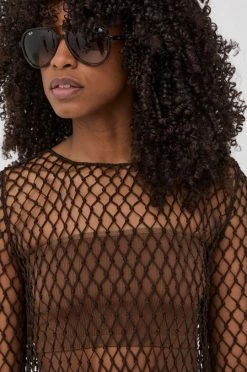 Γυναικεία Μπλούζες Μπλουζάκι Patrizia Pepe καφέ, -Φτηνός Patrizia Pepe Κατάστημα unnamed file 3151