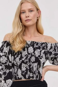 Γυναικεία Μπλούζες Βαμβακερή μπλούζα Patrizia Pepe χρώμα: μαύρο