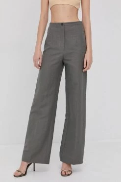 Γυναικεία Υφασμάτινα Λινό παντελόνι Patrizia Pepe χρώμα: γκρι