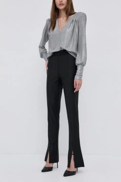 Γυναικεία Υφασμάτινα Παντελόνι από μείγμα μαλλιού Patrizia Pepe χρώμα: μαύρο