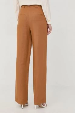 Γυναικεία Υφασμάτινα Λινό παντελόνι Patrizia Pepe καφέ, -Φτηνός Patrizia Pepe Κατάστημα unnamed file 3531