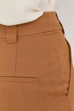 Γυναικεία Υφασμάτινα Λινό παντελόνι Patrizia Pepe καφέ, -Φτηνός Patrizia Pepe Κατάστημα unnamed file 3532