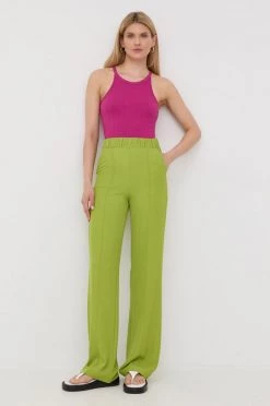 Γυναικεία Υφασμάτινα Παντελόνι Patrizia Pepe πράσινο,